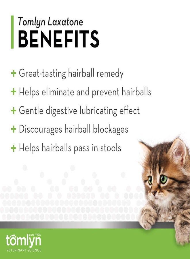Tomlyn Laxatone Maple-Flavored Hairball Remedy Gel for Cats and Kittens, 4.25oz - Image 2